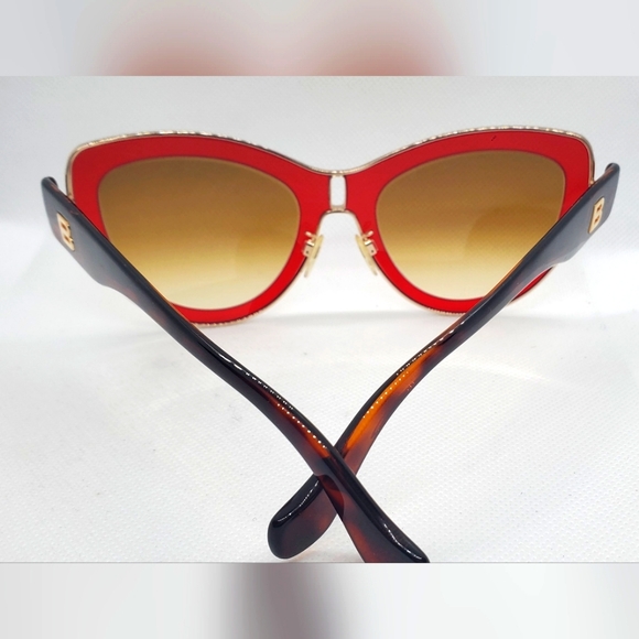 BALENCIAGA - sunglasses- red/brown lenses- gold/brown frame-Like-New - Picture 3 of 10